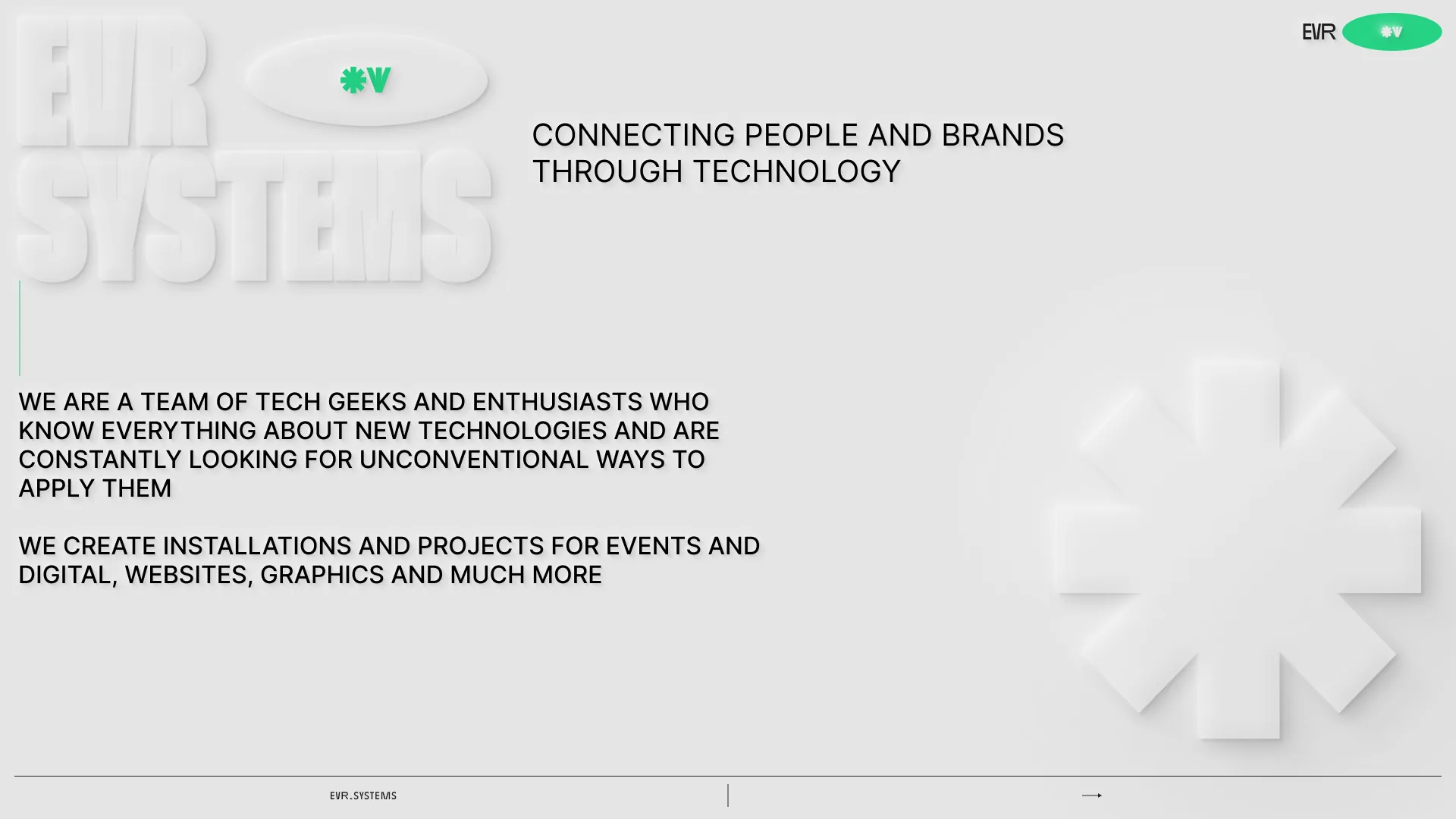 Positioning slide — connecting people and brands through technology
